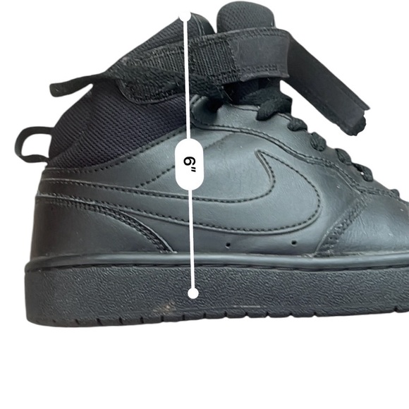 Nike court borough 2 high top sneakers black on black Big Boys 6.5 CD-7782-001 - Picture 11 of 15